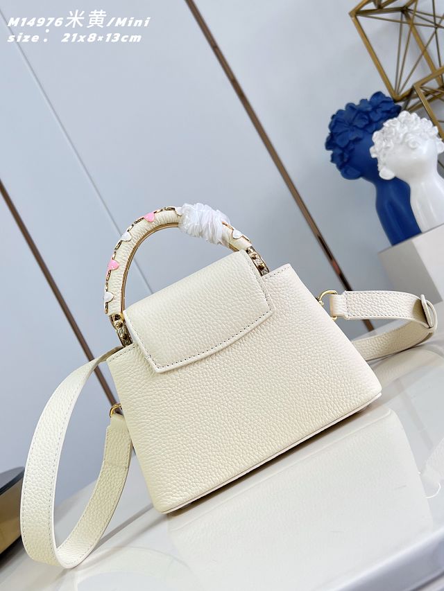 Louis vuitton original calfskin capucines mini M14396 beige