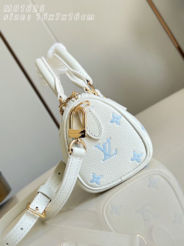 Louis vuitton original calfskin nano speedy M27702 milky&blue