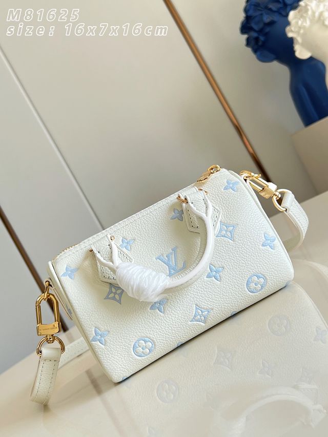 Louis vuitton original calfskin nano speedy M27702 milky&blue