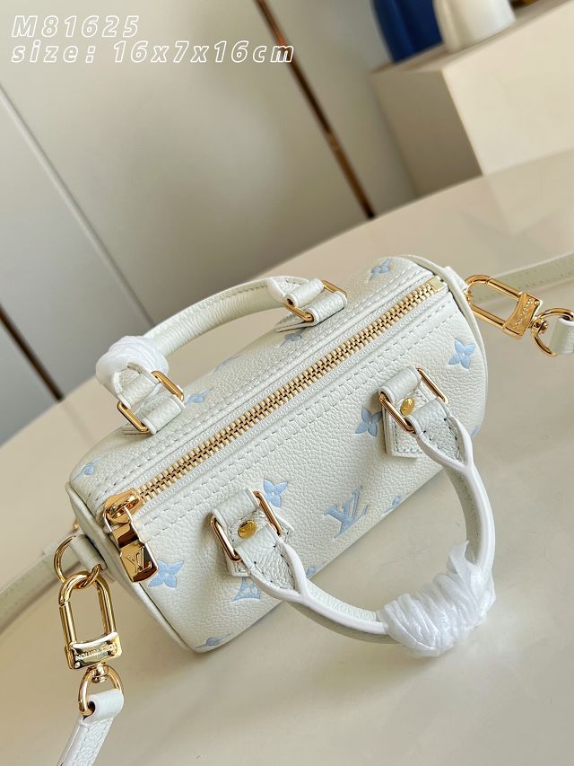 Louis vuitton original calfskin nano speedy M27702 milky&blue