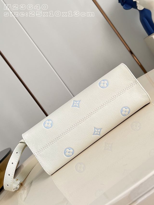 Louis vuitton original calfskin onthego east west M23640 milky&blue