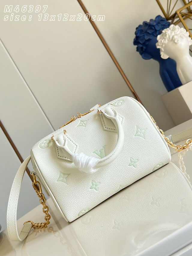 Louis vuitton original calfskin speedy 20 M27572 milky&green