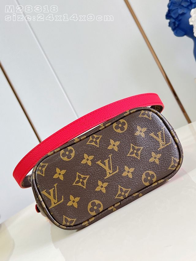 Louis vuitton original calfskin&canvas neverfull Inside out BB M28318 red