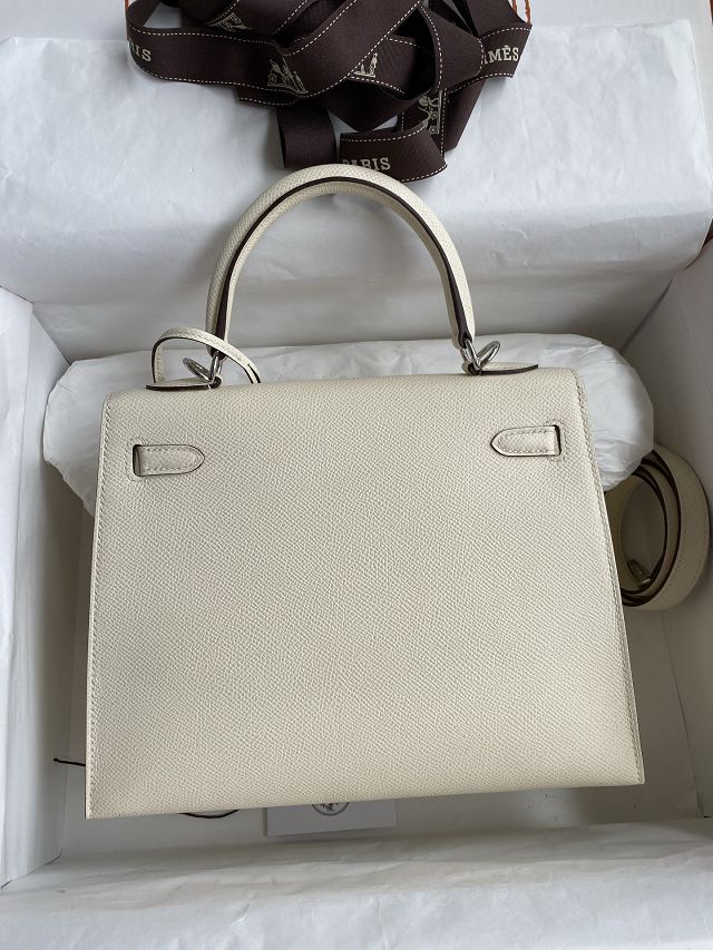 Hermes original epsom leather kelly 25 bag K25-1 nata