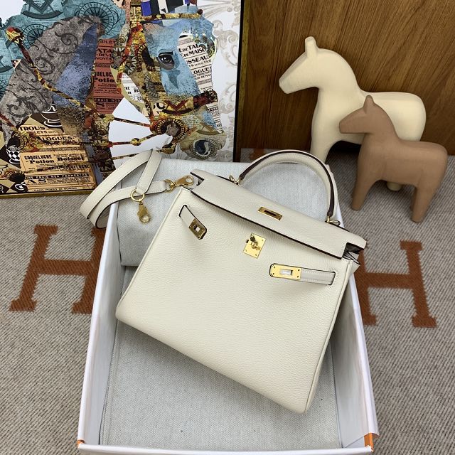 Hermes original togo leather kelly 25 bag K25 nata