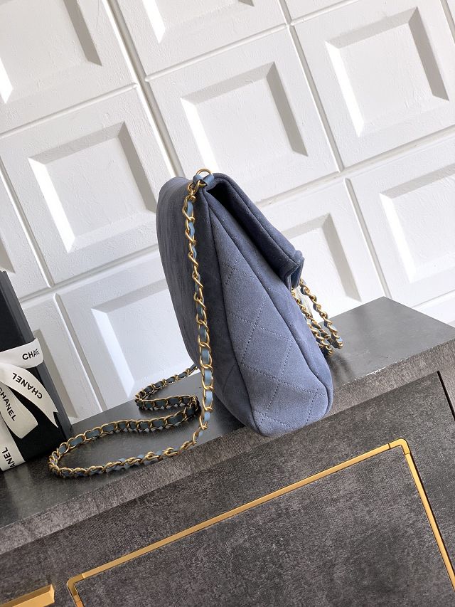 CC original suede calfskin large handbag AS5936 light blue