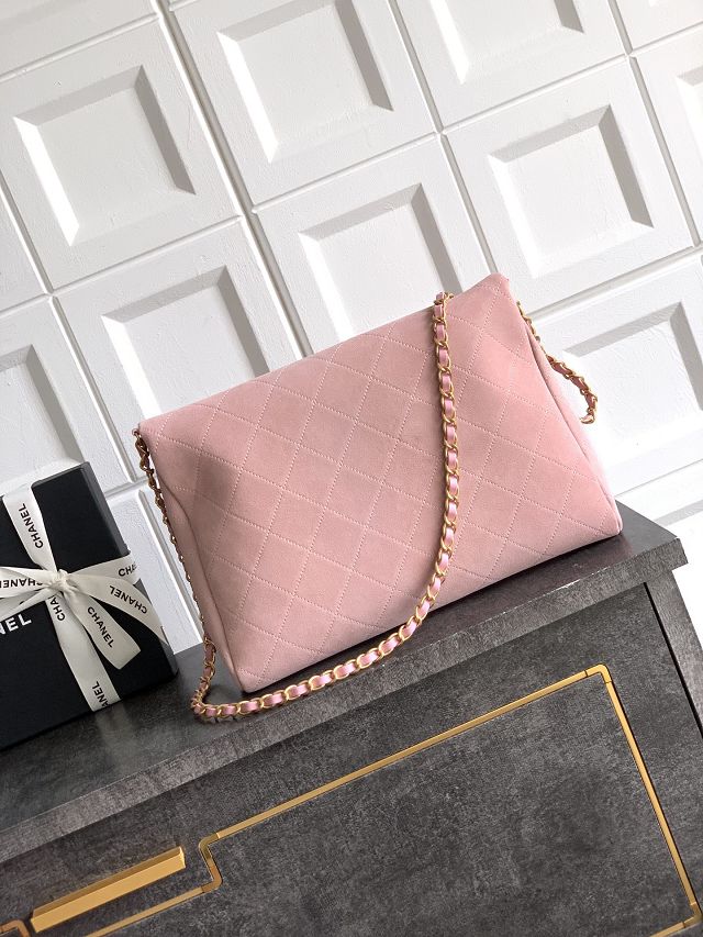 CC original suede calfskin large handbag AS5936 pink