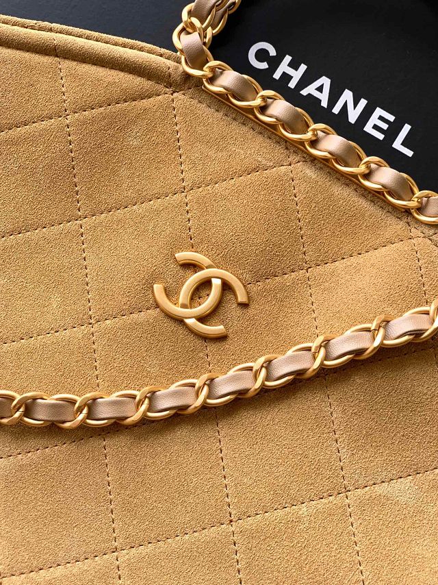 CC original suede calfskin medium handbag AS5896 apricot