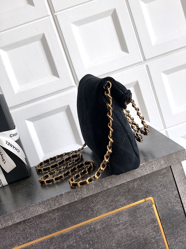 CC original suede calfskin small handbag AS5895 black