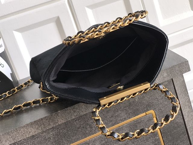 CC original suede calfskin small handbag AS5895 black