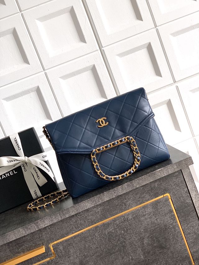 CC original calfskin medium handbag AS5896 blue