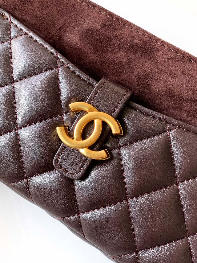 CC original suede&lambskin vanity with chain AP4670 dark brown