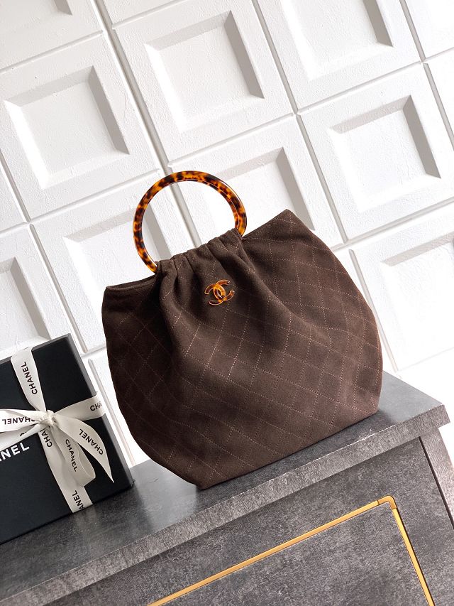 CC original suede calfskin medium hobo bag AS6010 dark brown
