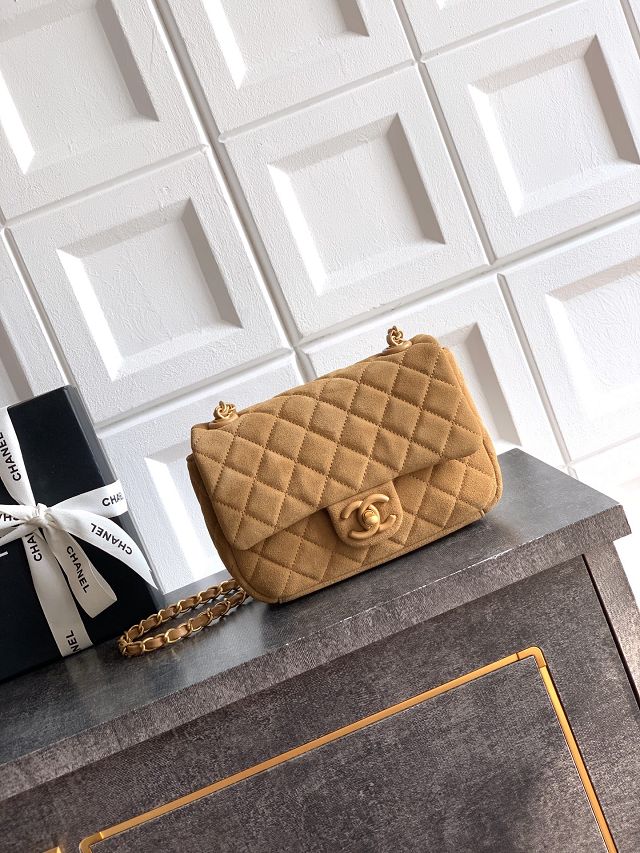 CC original suede calfskin mini flap bag AS5989