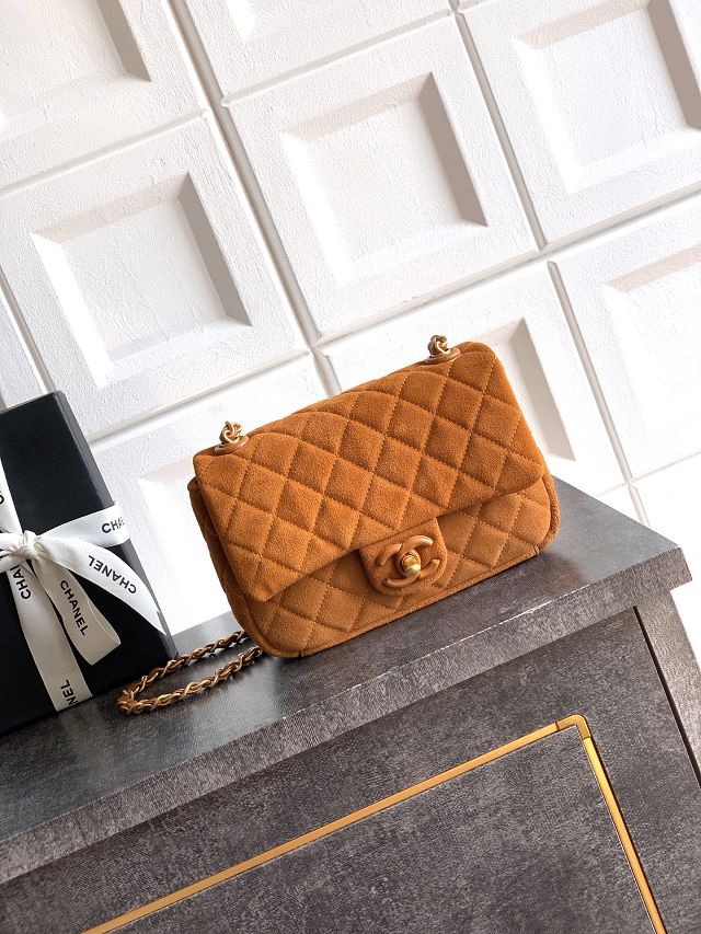 CC original suede calfskin mini flap bag AS5989