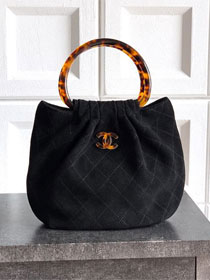 CC original suede calfskin small hobo bag AS6022 black