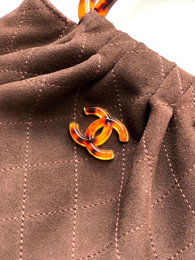 CC original suede calfskin small hobo bag AS6022 dark brown