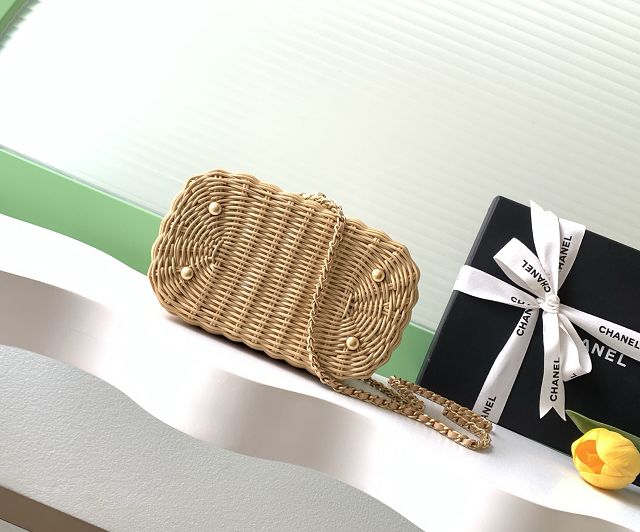 CC original braided rattan vanity case AS5993 beige