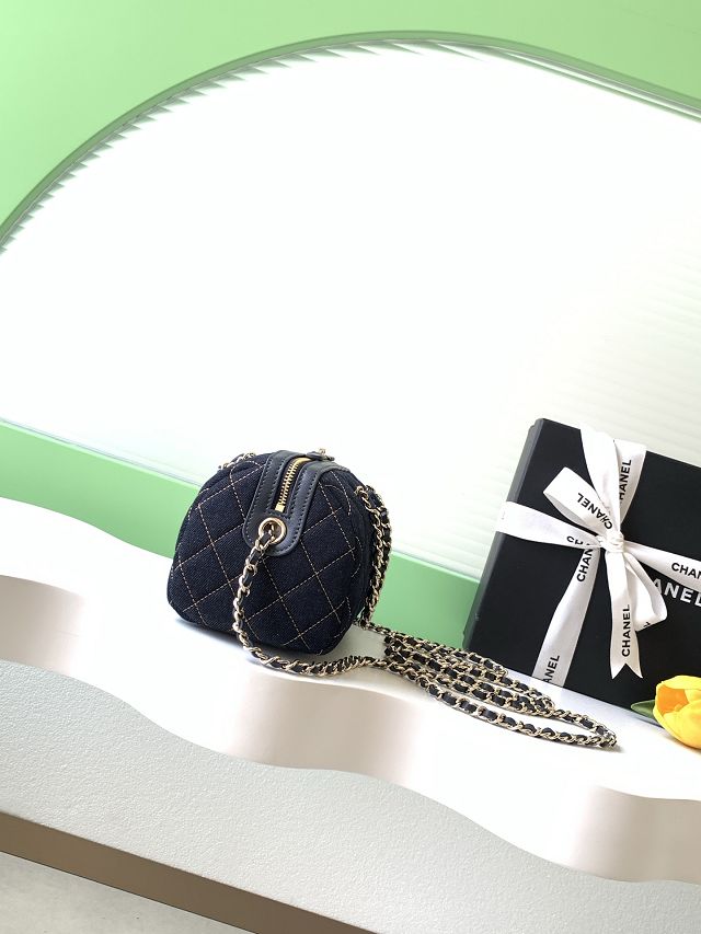 CC original denim clutch with chain AP5094 dark blue