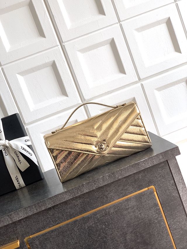 CC original lambskin clutch AP6044 gold