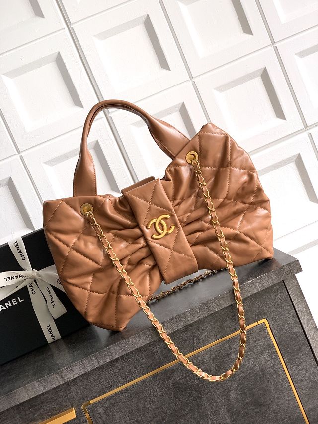 CC original lambskin large handbag AS5851 caramel