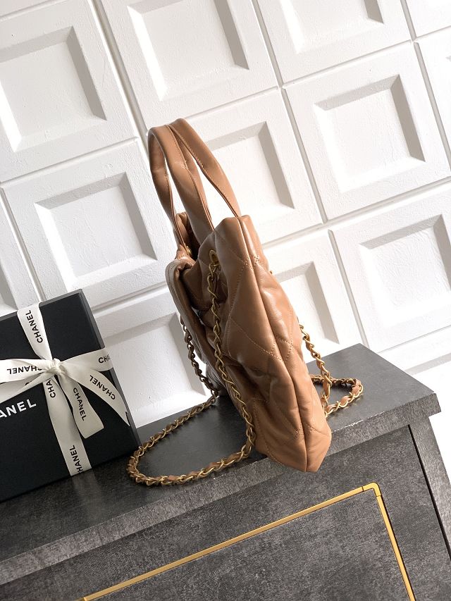 CC original lambskin large handbag AS5851 caramel