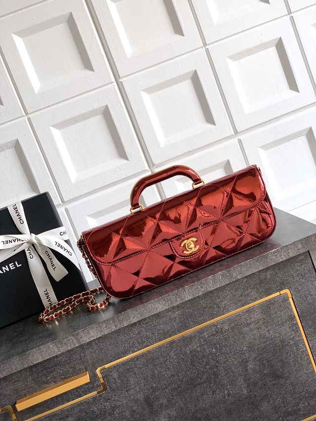 CC original patent calfskin clutch AS5807 red