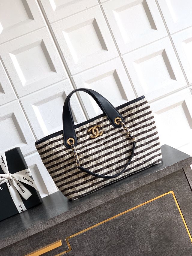 CC original raffia medium shopping bag AS6006 black