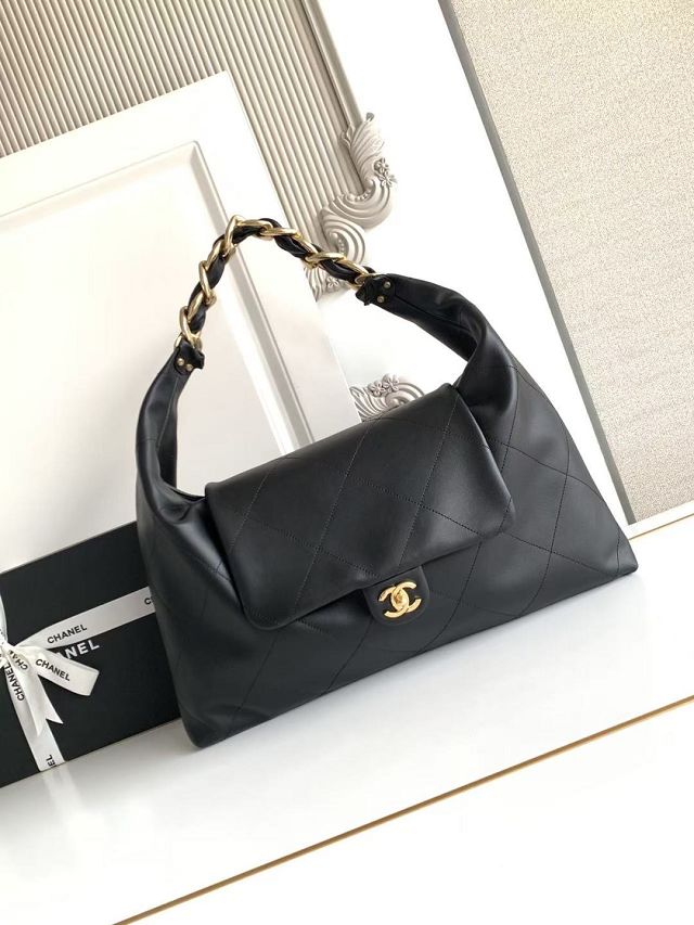 CC original calfskin medium hobo bag AS5834 black