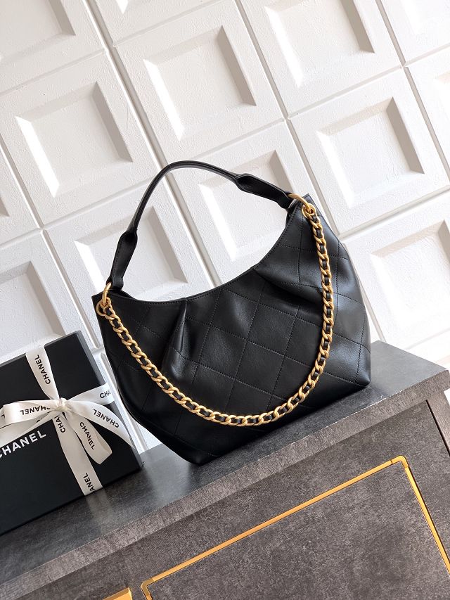 CC original calfskin medium hobo bag AS5970 black