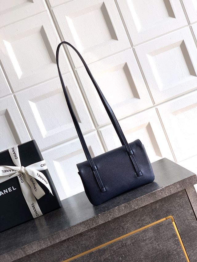 CC original grained calfskin clutch AP5068 dark blue