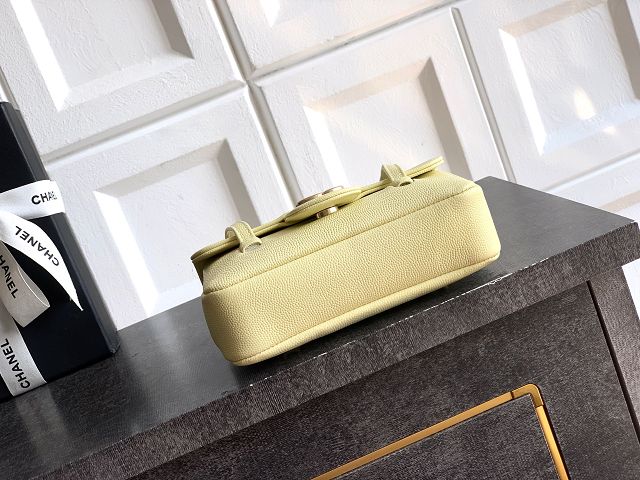 CC original grained calfskin clutch AP5068 yellow