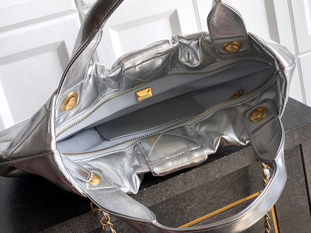 CC original lambskin large handbag AS5851 silver