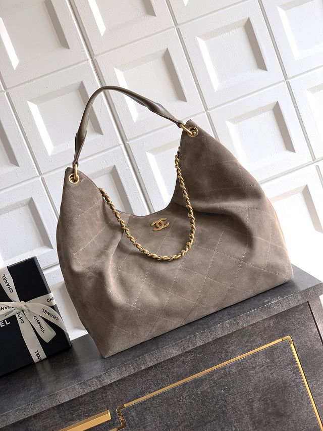 CC original suede calfskin maxi hobo bag AS6016 grey