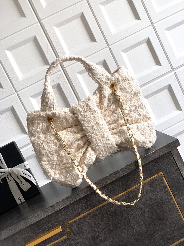 CC original tweed large handbag AS5851 beige