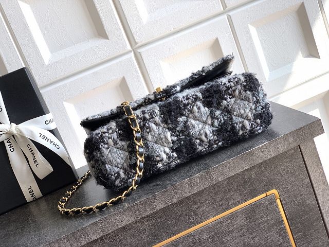 CC original tweed medium flap bag A01112 black