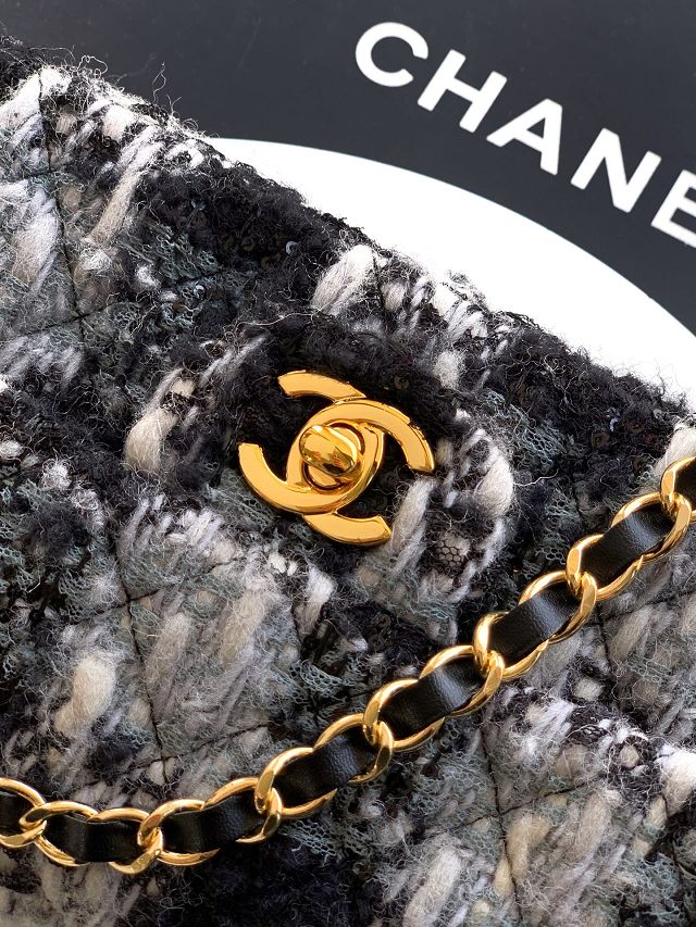 CC original tweed mini flap bag A69900 black