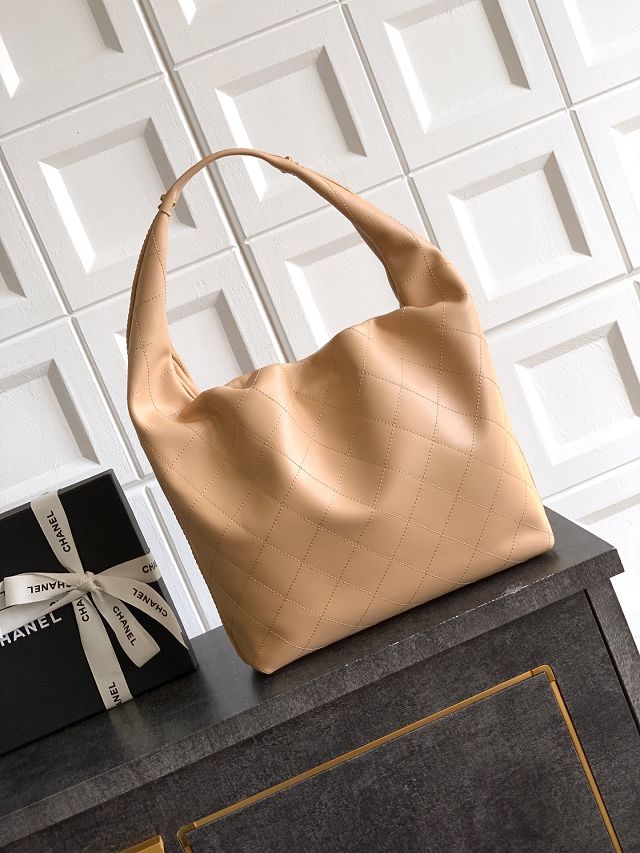 CC original calfskin large hobo bag AS5967 apricot
