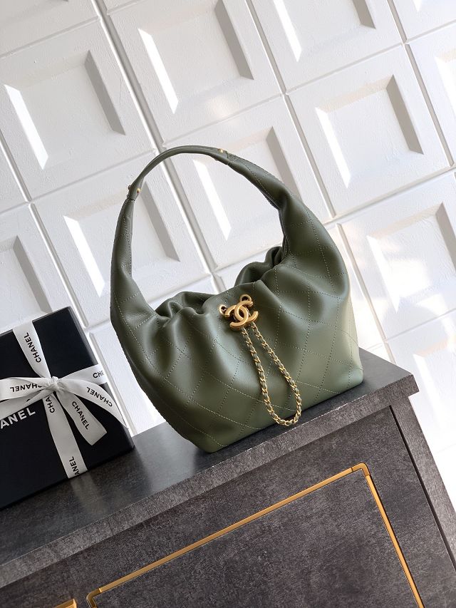 CC original calfskin medium hobo bag AS5976 green