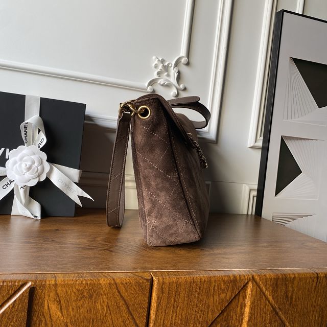 CC original suede calfskin hobo bag AS5883 dark brown