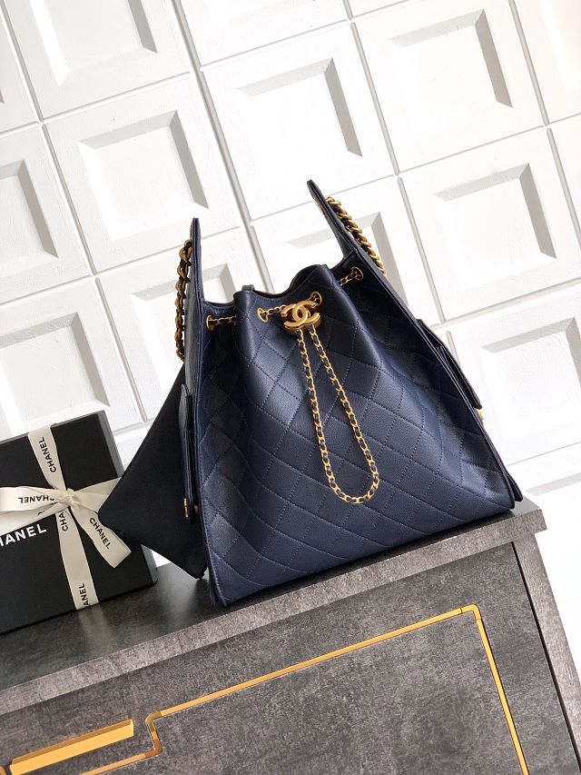 CC original grained calfskin 25 medium handbag AS5311 dark blue