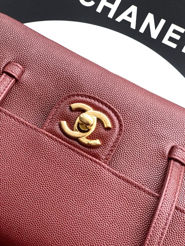 CC original grained calfskin small flap bag AS6130 bordeaux