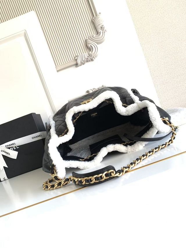 CC original lambskin 25 medium handbag AS5311 black&white