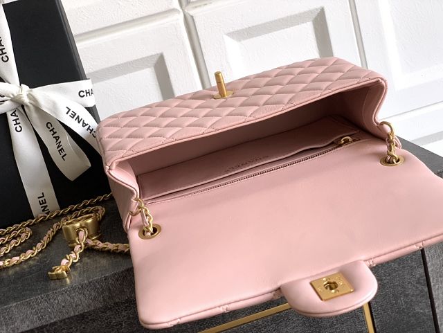 CC original lambskin medium flap bag AS5756 pink