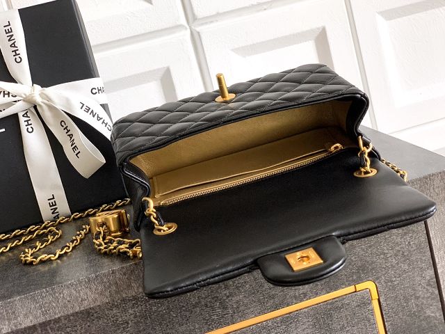CC original lambskin small flap bag AS5759 black