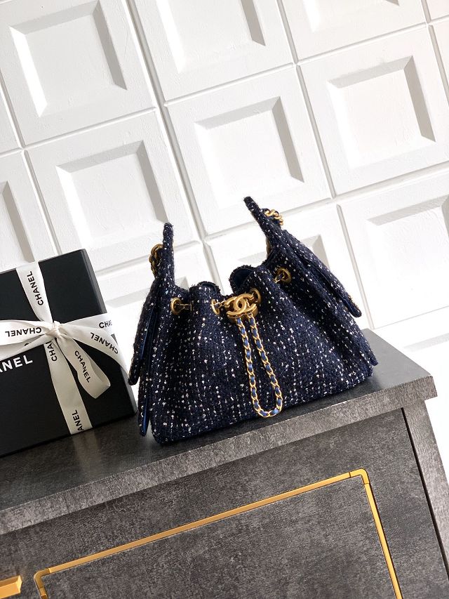 CC original tweed 25 mini handbag AS5631 dark blue