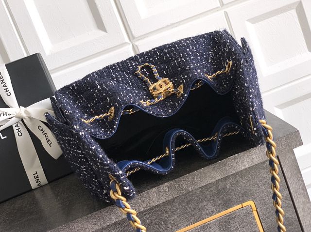 CC original tweed 25 small handbag AS5293 dark blue