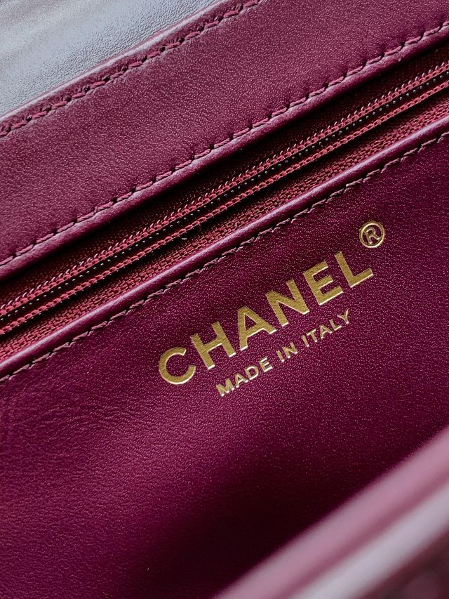 CC original calfskin mini shopping bag AS4416 burgundy