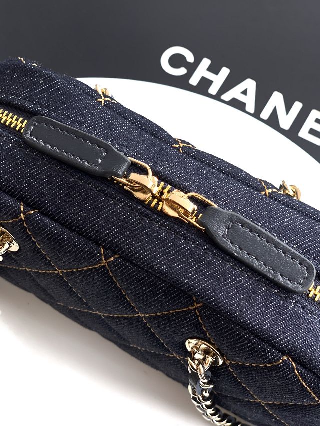CC original denim clutch with chain AP5092 blue