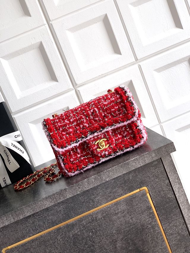 CC original tweed mini flap bag A69900 red